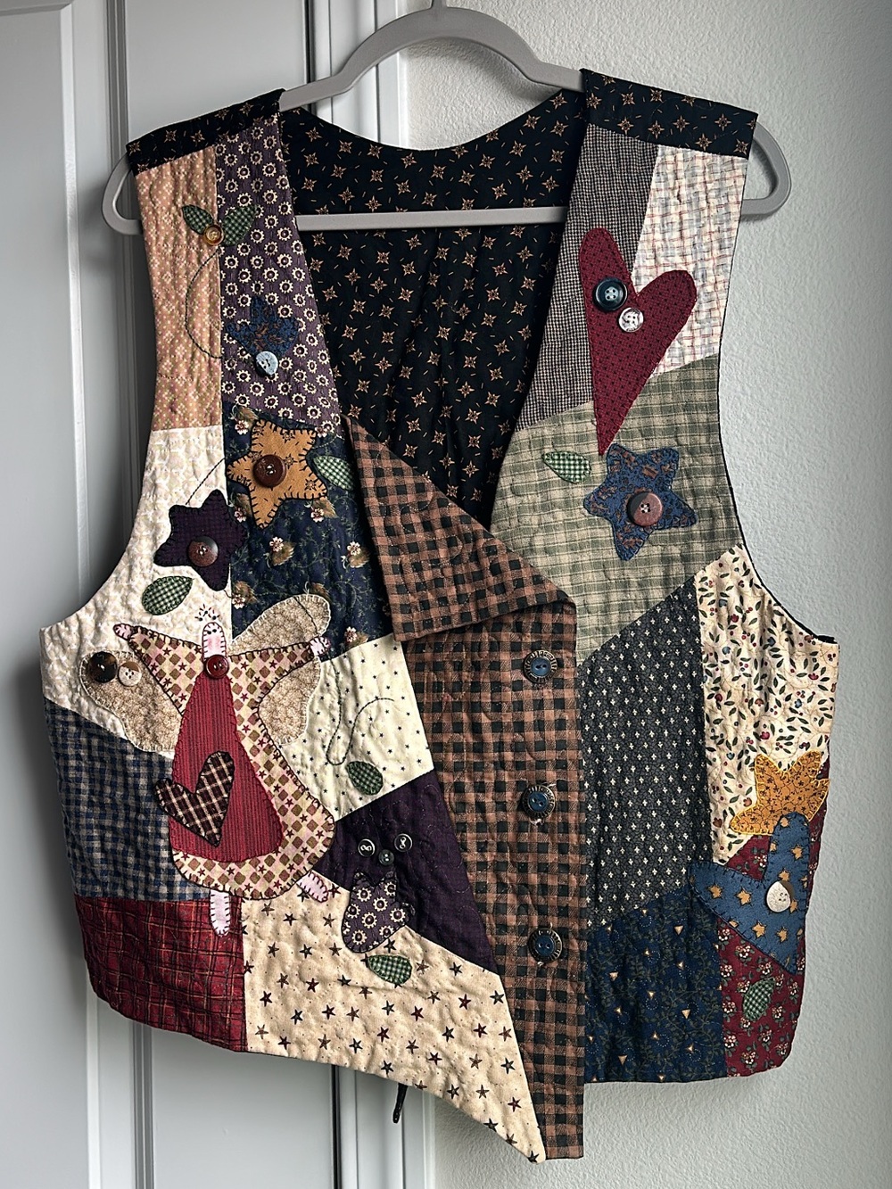 Vintage Handmade Patchwork Quilted Vest